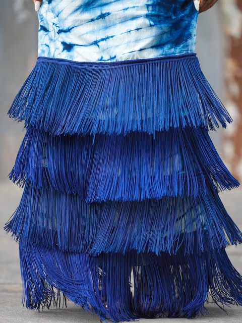 Détail des franges bleues